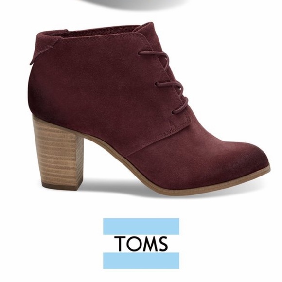 Toms Shoes - Toms Lunata Burnished Suede Lace Up Booties